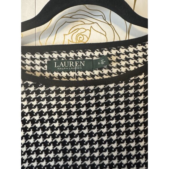 Ralph Lauren Dress Size Small Black White Houndstooth Faux Leather Skirt 051 - Picture 4 of 6